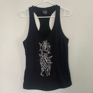 Too Fast Black Tank Top with White Graphic